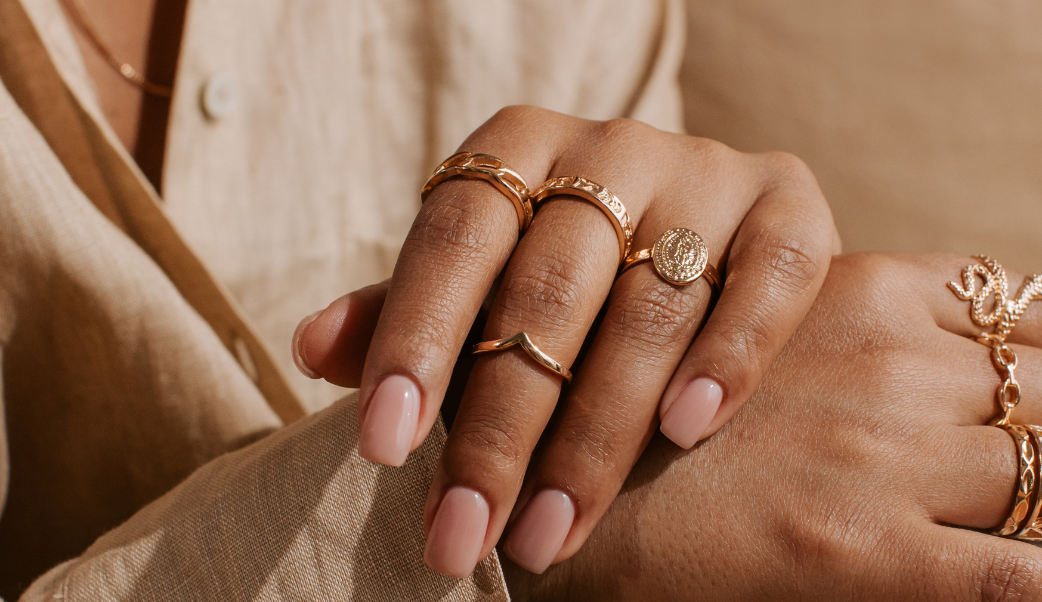 latest jewelry worn on hand of model