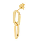 Double Flat Oval Link Long Earrings