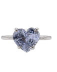Pastel Blue Sapphire Heart Solitaire Ring