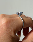 Pastel Blue Sapphire Heart Solitaire Ring