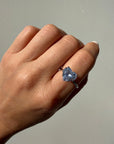 Pastel Blue Sapphire Heart Solitaire Ring