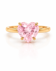 Pink Sapphire Heart Bloom Ring