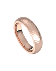 mens comfort fit half round ring satin hammer finish 5mm rose gold