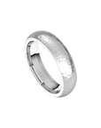 mens comfort fit half round ring satin hammer finish 5mm white gold, silver, or platinum color