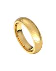 mens comfort fit half round ring satin hammer finish 5mm yellow gold