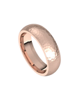 mens comfort fit half round ring satin hammer finish 6mm rose gold