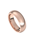 matte half round comfort fit ring 6mm rose gold
