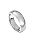 matte half round comfort fit ring 6mm white gold, silver, or platinum color