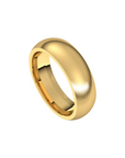 matte half round comfort fit ring 6mm yellow gold