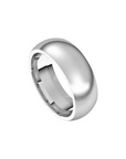 matte half round comfort fit ring 7mm white gold, silver, or platinum color