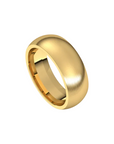 matte half round comfort fit ring 7mm yellow gold
