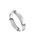 concave comfort fit ring matte 4mm white gold sterling silver platinum color