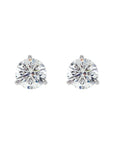 Natural Diamond Round Stud 3 Prong Earrings