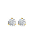 Natural Diamond Round Stud 3 Prong Earrings