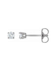 Natural Diamond Round Stud 4 Prong Earring Set