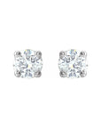 Natural Diamond Round Stud 4 Prong Earring Set