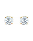 Natural Diamond Round Stud 4 Prong Earring Set
