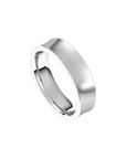 matte concave comfort fit ring 5mm sterling silver, white gold, or platinum color