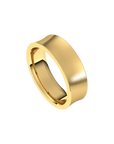 matte concave comfort fit ring 6mm yellow gold