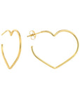 Open Heart Hoop Earrings - Earrings