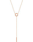 Circle + Bar Dainty Y Chain - Necklace