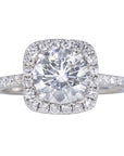 Classic Cushion Halo Diamond Ring Setting - Rings