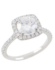 Classic Cushion Halo Diamond Ring Setting - Rings