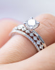 Single Shared Prong Diamond Band 2 mm Halfway Diamonds - Rings