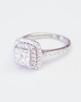 Double Halo Princess Cut Ring - Rings