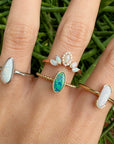 Australian Opal Doublet Beaded Shank Ring - Rings