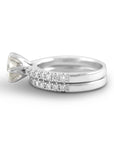 Victoria Moissanite & Diamond Wedding Set - Rings