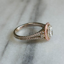 Oval Halo Pink Diamond Engagement Ring - Rings