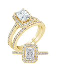 Emerald Halo Diamond Ring - Rings