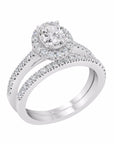 Oval Halo Diamond Ring - Rings