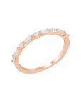 Baguette Single Shared Prong Ring - Rings