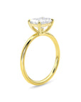 East West Emerald Solitaire Ring - Engagement Rings