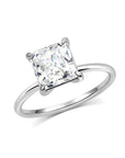 2.30 Carat Princess Solitaire Moissanite Ring - Rings