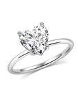 2 Carat Heart Solitaire Moissanite Ring - Rings