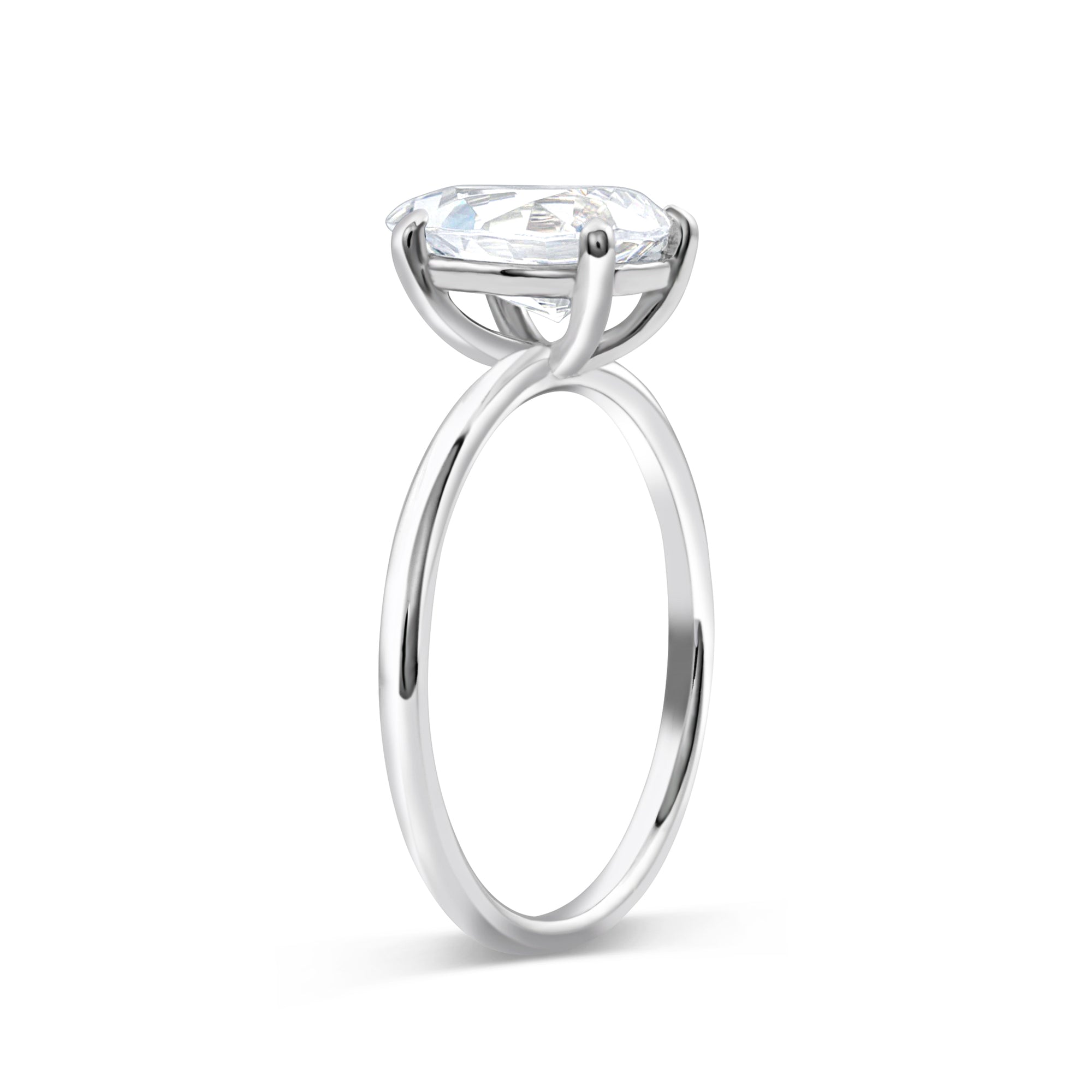 2 Carat Pear Solitaire Moissanite Ring - Rings
