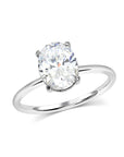 2.50 Carat Oval Solitaire Moissanite Ring - Rings