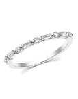 Baguette Single Shared Prong Ring - Rings