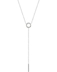 Circle + Bar Dainty Y Chain - Necklace