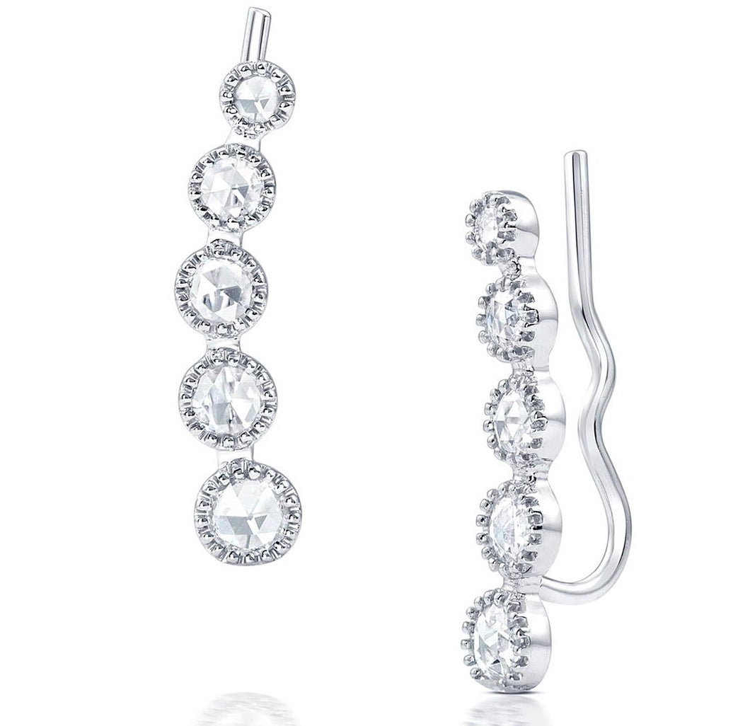 Lex Rose Cut Diamond Ear Climbers - Earrings
