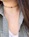 Bezel Set Diamond Necklace - Necklace