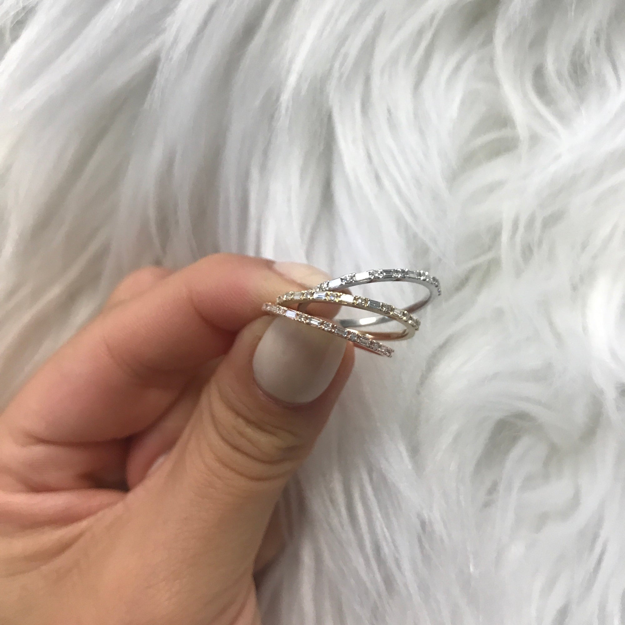Sophia Baguette and Round Diamond Band - Rings