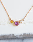 Pink Sapphire and Opal Necklace - Necklace