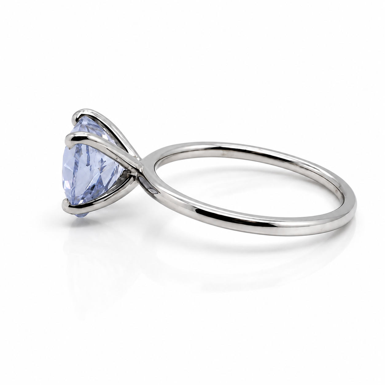 Pastel Blue Sapphire Heart Solitaire Ring