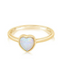 Australian opal heart shaped ring with gold band