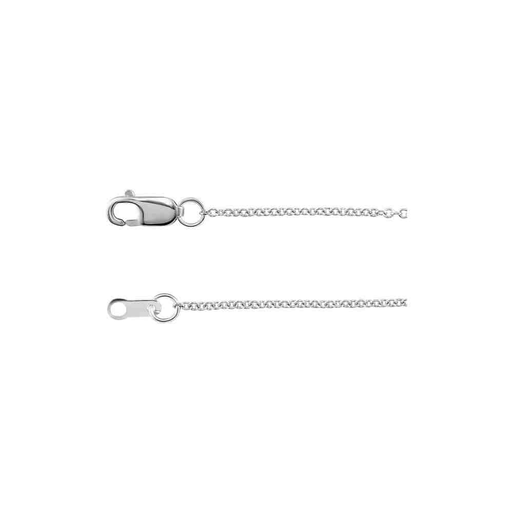 Cable chain 1mm 14K white gold lobster clasp