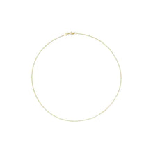 Cable chain 1mm 14K yellow gold full view